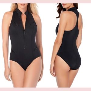 NWD $194 Magicsuit [ 14 US ] Coco‎ Underwire Scuba One Piece Swimsuit Black